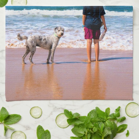 Aangepaste foto en tekst - Uw eigen ontwerp - Mijn Theedoek (Gevouwen)