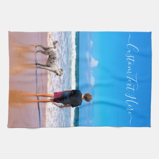 Aangepaste foto en tekst - Uw eigen ontwerp - Mijn Theedoek (Horizontaal)