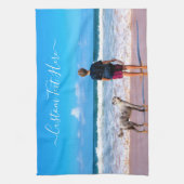 Aangepaste foto en tekst - Uw eigen ontwerp - Mijn Theedoek (Verticaal)