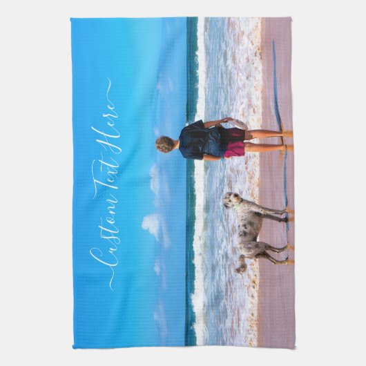 Aangepaste foto en tekst - Uw eigen ontwerp - Mijn Theedoek (Verticaal)