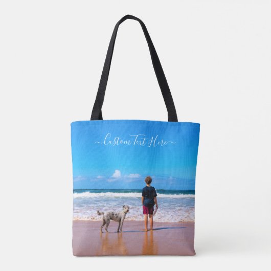 Aangepaste foto en tekst - Uw eigen ontwerp - Mijn Tote Bag (Achterkant)