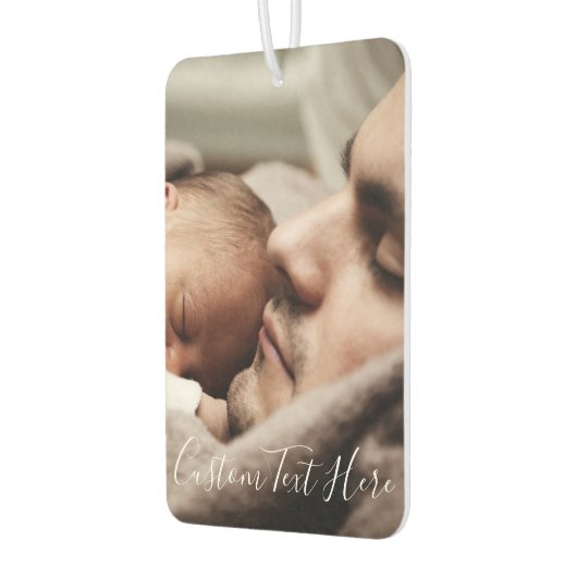 Aangepaste foto en tekst uw eigen ontwerp op maat luchtverfrisser (Links)