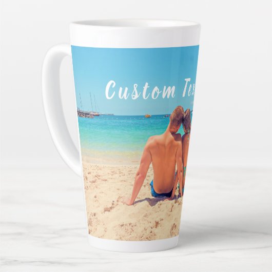 Aangepaste foto en tekst - Uw eigen ontwerp - Roma Latte Mok (Linkerhoek)