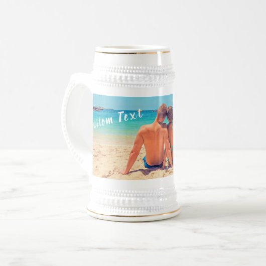 Aangepaste foto en tekst - Uw eigen ontwerp - Spec Bierpul (Voorkant links)