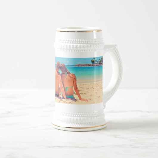 Aangepaste foto en tekst - Uw eigen ontwerp - Spec Bierpul (Voorkant rechts)