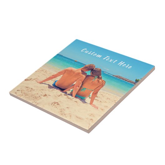 Aangepaste foto en tekst - Uw eigen ontwerp - Spec Tegeltje (Zijkant)