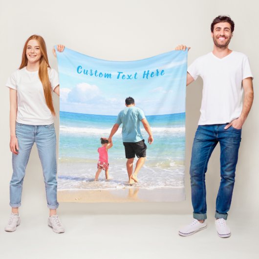 Aangepaste foto en tekst - Uw eigen ontwerp - voor Fleece Deken (In situ)