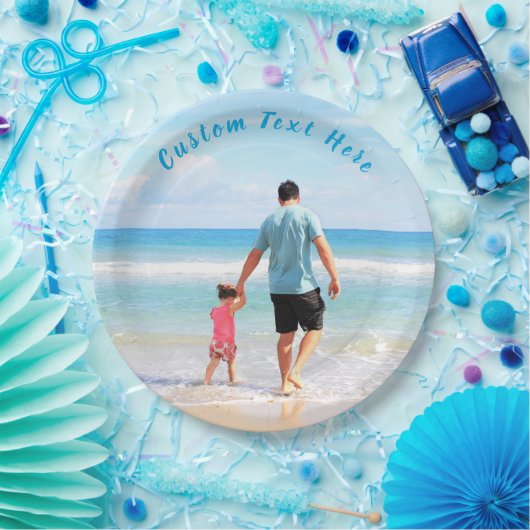 Aangepaste foto en tekst - Uw eigen ontwerp - voor Papieren Bordje (Feest)