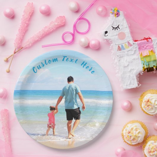 Aangepaste foto en tekst - Uw eigen ontwerp - voor Papieren Bordje (Feest)