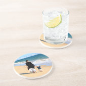 Aangepaste foto en tekst - Uw eigen ontwerp - voor Zandsteen Onderzetter (Zijkant)