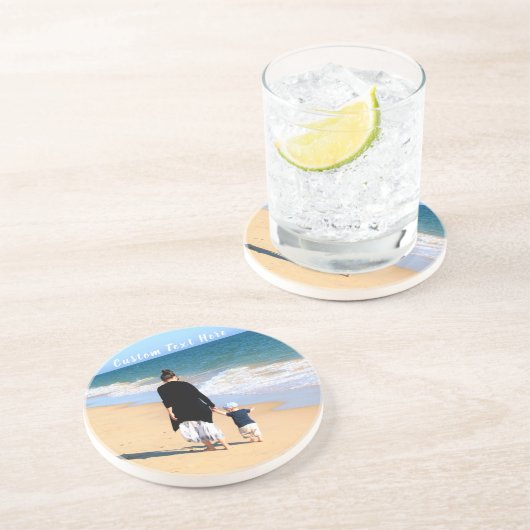 Aangepaste foto en tekst - Uw eigen ontwerp - voor Zandsteen Onderzetter (Zijkant)