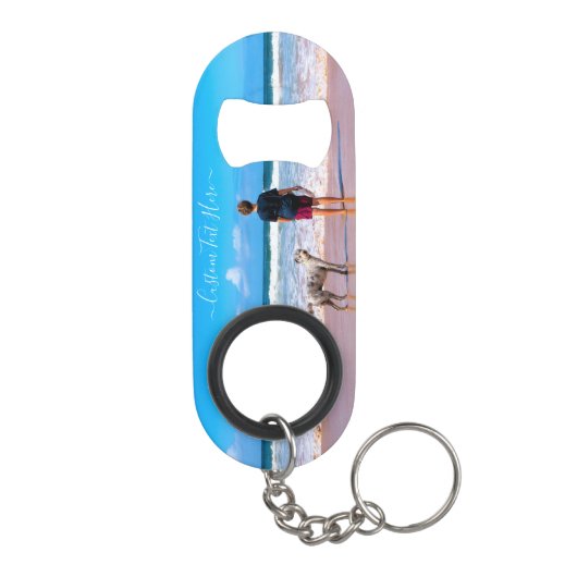 Aangepaste foto en tekst - Uw eigen ontwerp - Vrie Mini Flessenopener (Achterkant)