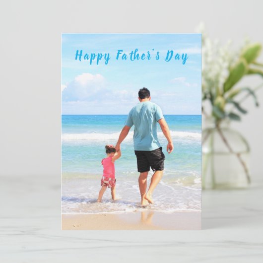 Aangepaste foto en tekst Vaderdag Kaart (Staand voorkant)