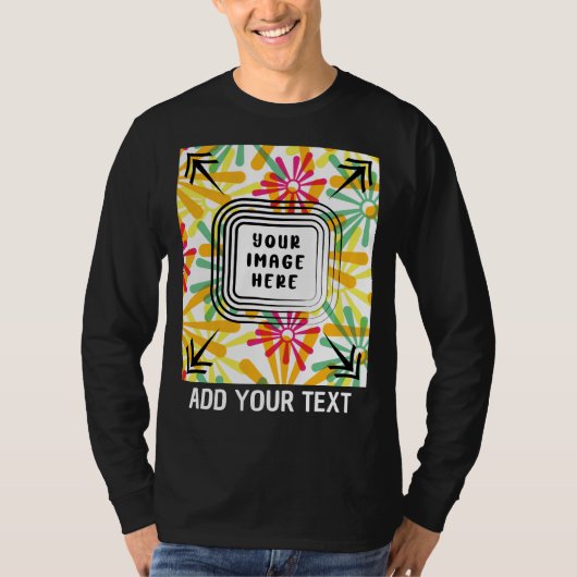 Aangepaste foto en tekst Voeg fototekst toe T-shirt (Voorkant)