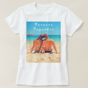 Aangepaste foto en tekst - voor altijd samen - Lie T-shirt