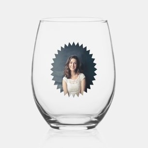 Aangepaste foto en tekst wijnglas zonder voet