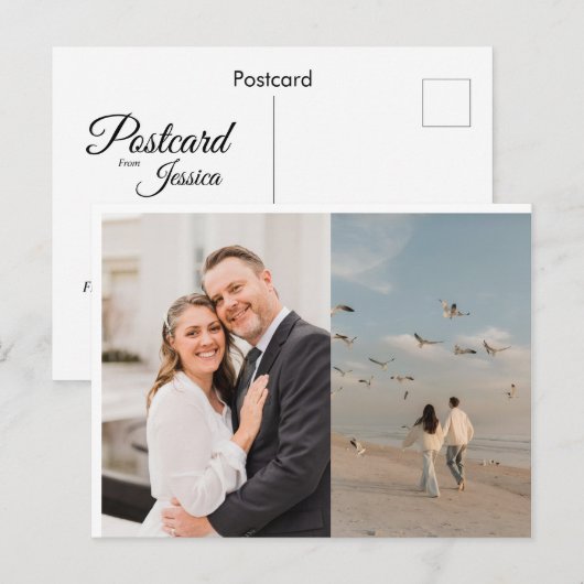 Aangepaste foto- en tekstansichtkaart  briefkaart (Voorkant / Achterkant)