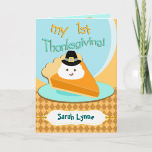 Aangepaste foto- en tekstbabykaart voor eerste Tha Feestdagen Kaart