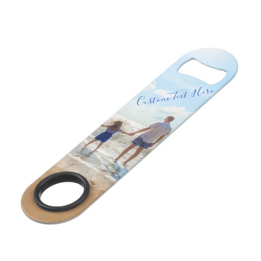 Aangepaste foto en tekstbalk Key Gift Uw eigen ont Speed Flessenopener (Achterkant Gekanteld)