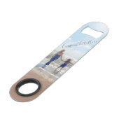 Aangepaste foto en tekstbalk Key Your Photos Desig Speed Flessenopener (Voorkant Gekanteld)
