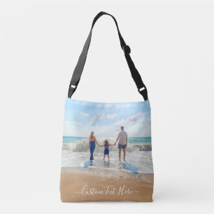 Aangepaste foto- en tekstbalk - Uw ontwerp Crossbody Tas