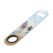 Aangepaste foto- en tekstbalkcode Uw eigen ontwerp Speed Flessenopener (Achterkant Gekanteld)