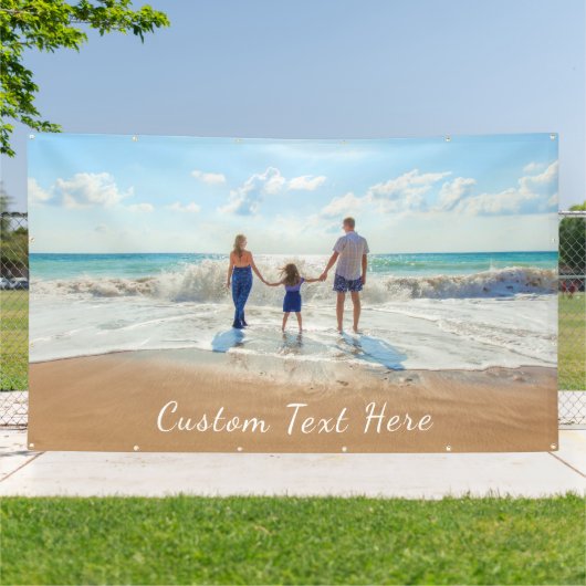 Aangepaste foto- en tekstbanner - Uw gezinsontwerp Spandoek (Buitenkant)