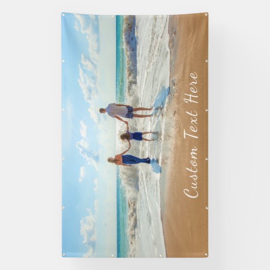 Aangepaste foto- en tekstbanner - Uw gezinsontwerp Spandoek (Verticaal)