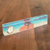 Aangepaste foto- en tekstbureaunaam Bord gepersona Naambordje (Zijkant)