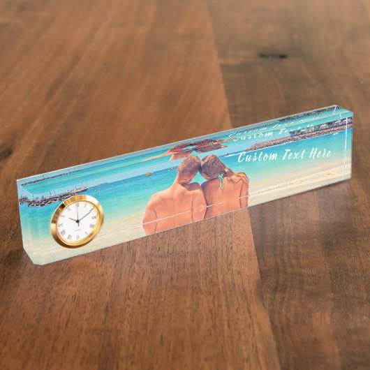 Aangepaste foto- en tekstbureaunaam Bord gepersona Naambordje (Zijkant)