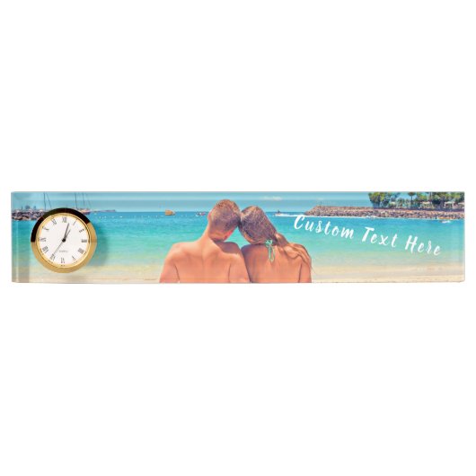 Aangepaste foto- en tekstbureaunaam Bord gepersona Naambordje (Voorkant)