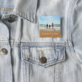 Aangepaste foto- en tekstButton uniek uw ontwerp Vierkante Button 5,1 Cm (In situ)