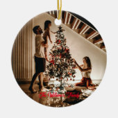 Aangepaste foto- en tekstfamilie keramisch ornament (Voorkant)