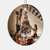 Aangepaste foto- en tekstfamilie keramisch ornament (Links)