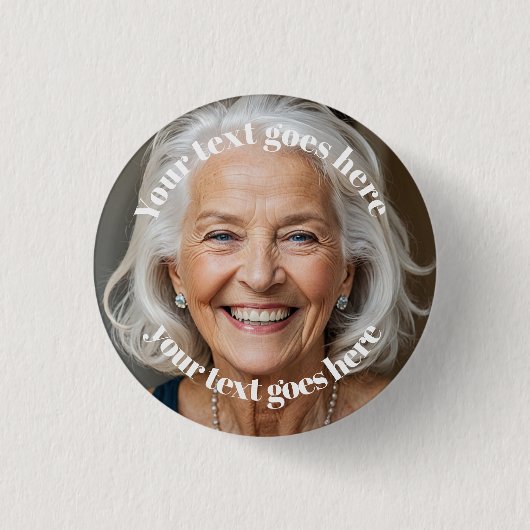 Aangepaste foto- en tekstfeestfunctie badge knop ronde button 3,2 cm (Voorkant)