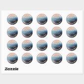 Aangepaste foto- en tekstfeestfunctie rond ronde sticker (Vel)