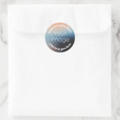 Aangepaste foto- en tekstfeestfunctie rond ronde sticker (Tas)