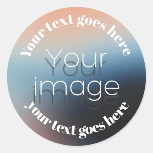 Aangepaste foto- en tekstfeestfunctie rond ronde sticker (Voorkant)