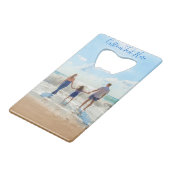 Aangepaste foto- en tekstflesopener creditkaart flessenopener (Voorkant Gekanteld)