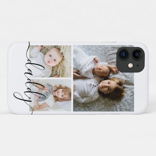 Aangepaste foto- en tekstfotocollage Case-Mate iPhone case (Achterkant (horizontaal))