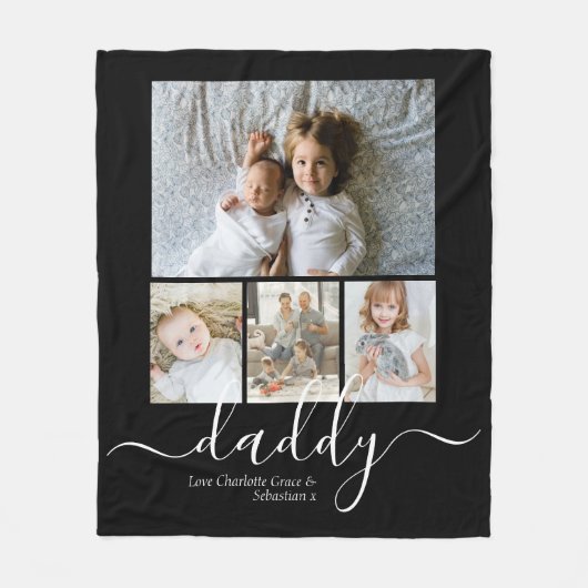 Aangepaste foto- en tekstfotocollage fleece deken (Voorkant)