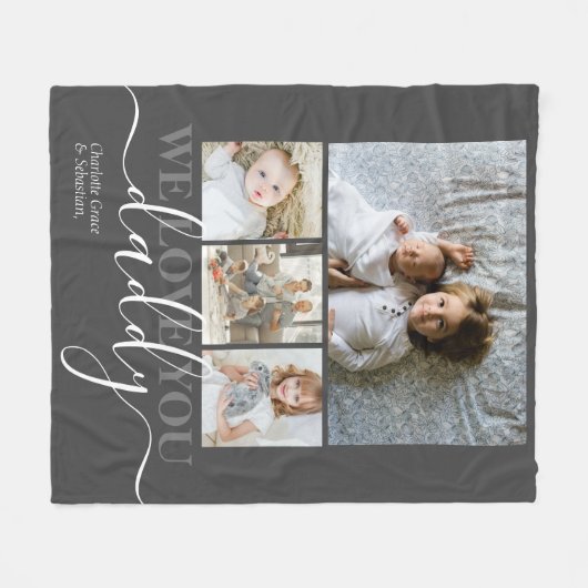 Aangepaste foto- en tekstfotocollage fleece deken (Voorkant (Horizontaal))