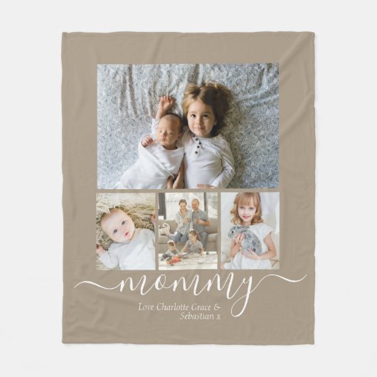 Aangepaste foto- en tekstfotocollage fleece deken (Voorkant)