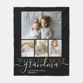 Aangepaste foto- en tekstfotocollage fleece deken