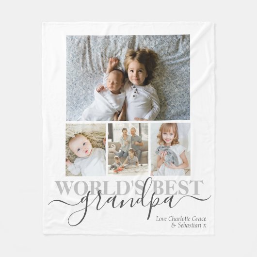 Aangepaste foto- en tekstfotocollage fleece deken (Voorkant)