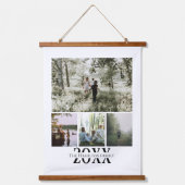 Aangepaste foto- en tekstfotocollage hangend wandkleed (Voorkant)