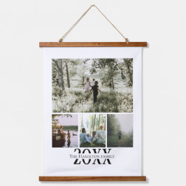 Aangepaste foto- en tekstfotocollage hangend wandkleed