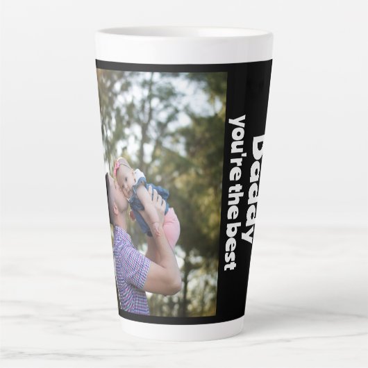 Aangepaste foto- en tekstfotocollage latte mok (Voorkant)