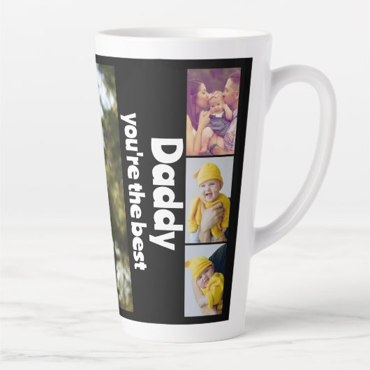 Aangepaste foto- en tekstfotocollage latte mok (Rechts)