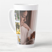 Aangepaste foto- en tekstfotocollage latte mok (Linkerhoek)